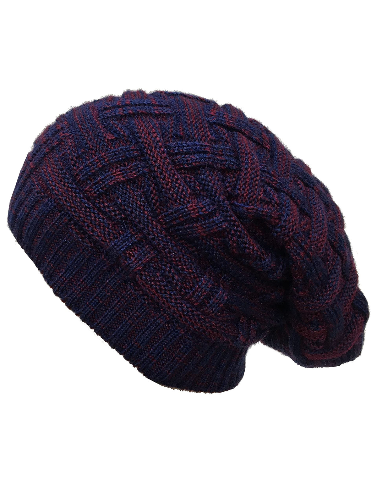 Gajraj Knitted Woolen Slouchy Beanie Cap For Men & Women (Burgundy), Free Size