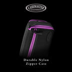 Casemaster By Gld Products Plazma Plus Dart Case Black With Amethyst Zipper And Phone Pocket, Amethyst Trim