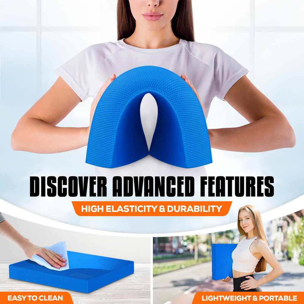 Yes4All Upgraded Size Foam Pad For Exercise, Non-Slip Foam Balance Pad Physical Therapy, Yoga & Stability Training Balance Mat