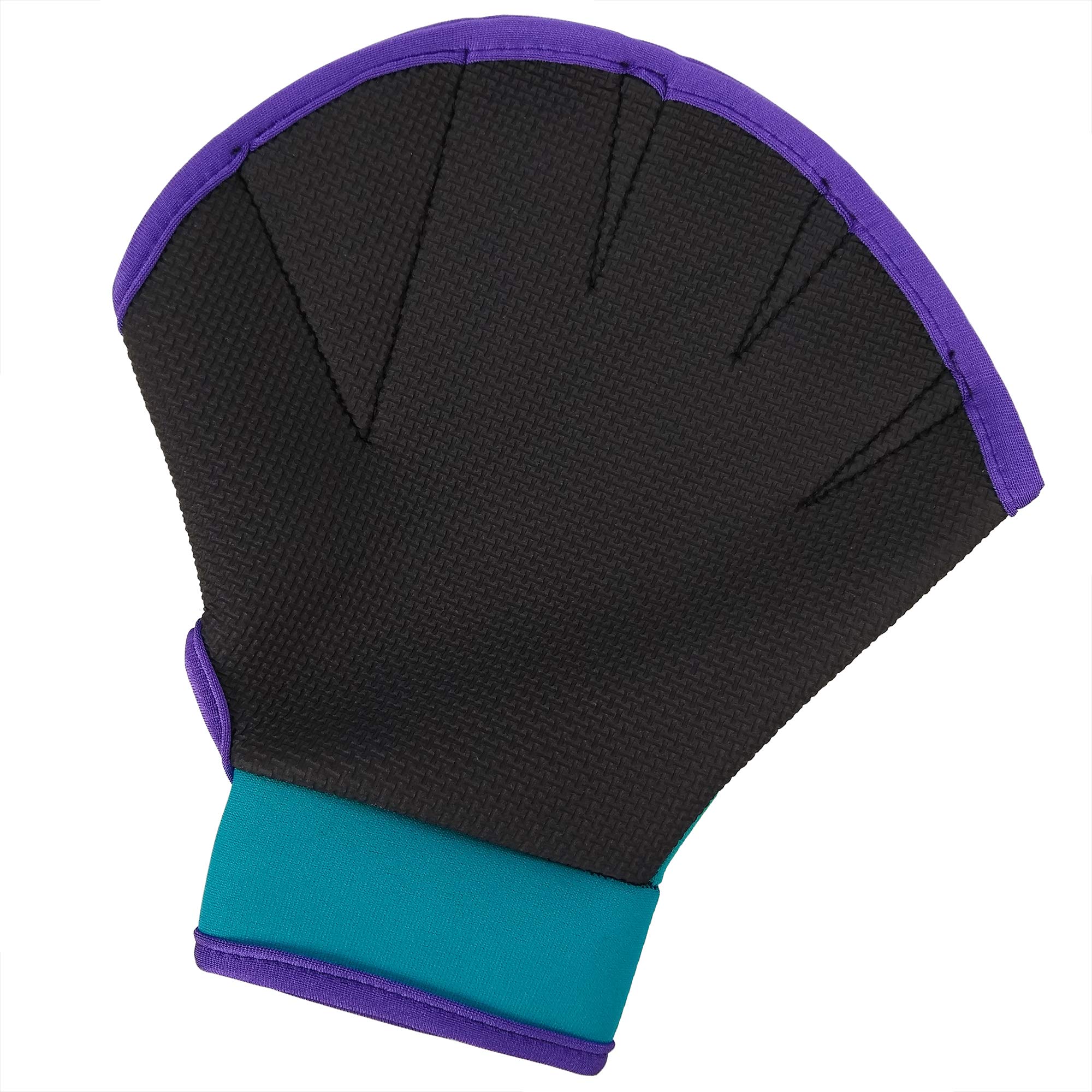 Flow Swimming Resistance Gloves - Webbed Gloves For Water Aerobics, Aquatic Fitness, And Swim Training (Aqua/Purple, Medium)