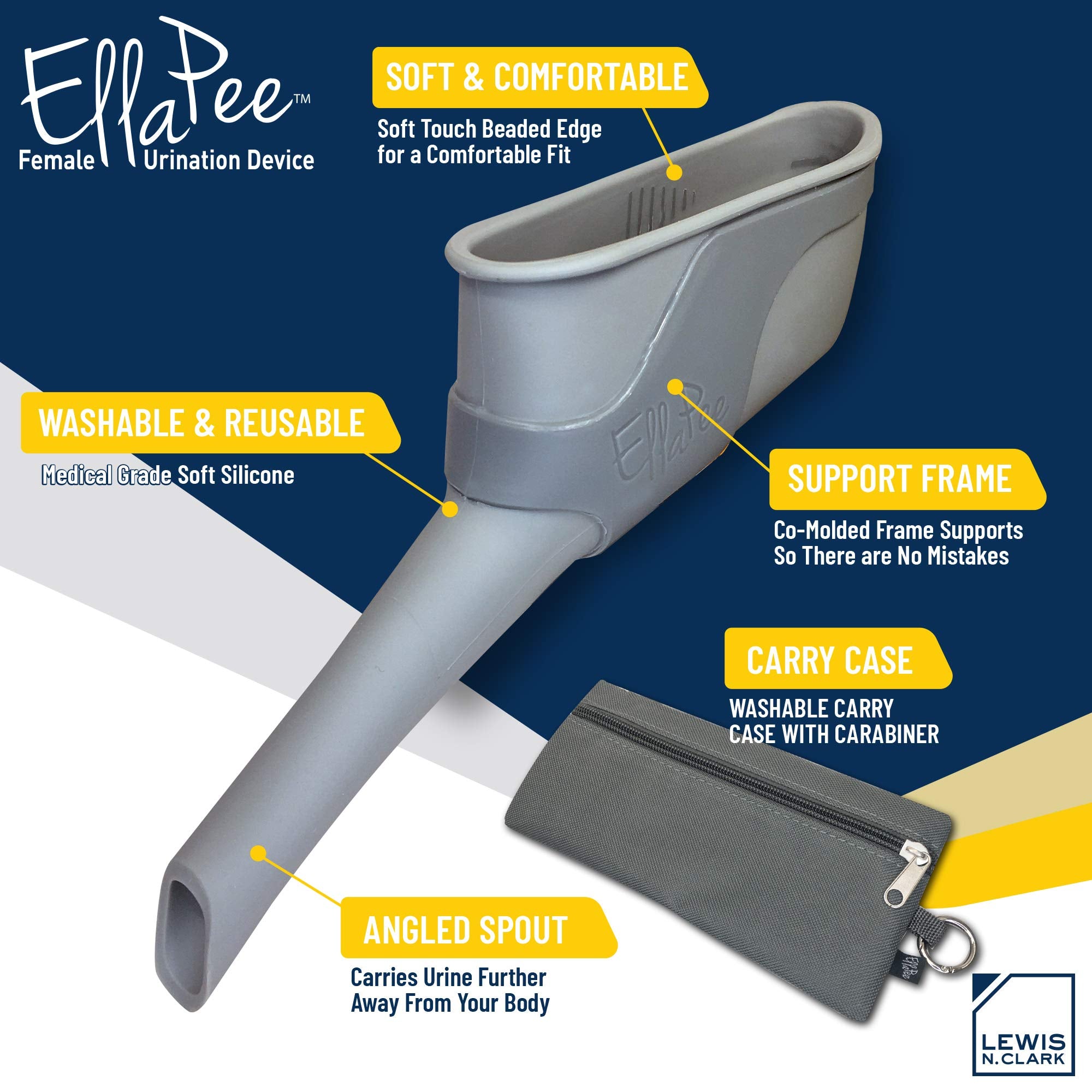Ellapee Womens Urinal Funnel Female Urination Device For Women, Camping Accessories, Hiking, Outdoor Activities & More With Medi