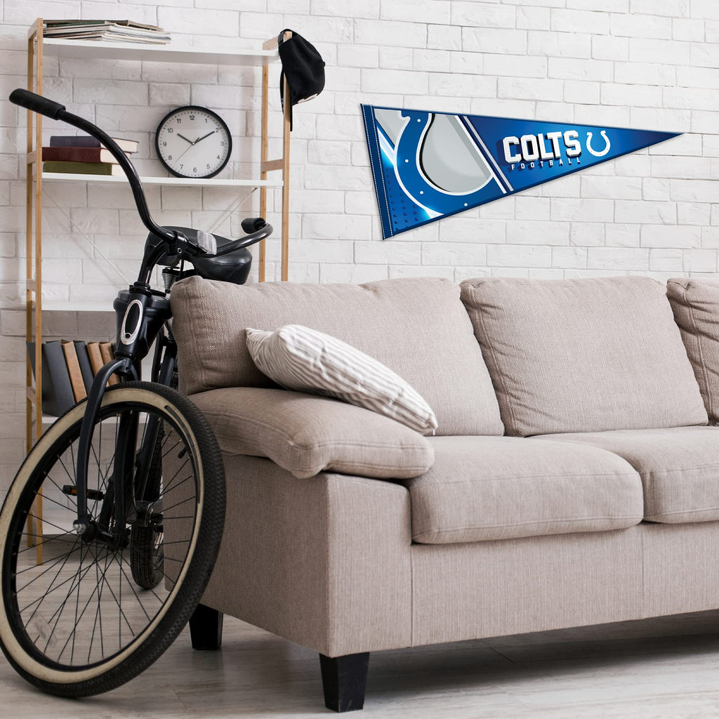 Rico Industries Nfl Football Indianapolis Colts Primary 12'' X 30'' Felt Wall D  Cor Pennant - Great For Home/Bed Room/Man Cave