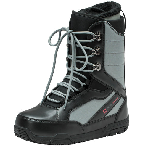 Alpine Swiss Men's Snowboard Boots | Waterproof, Custom-Fit Liner, Medium Flex for All-Mountain Riding, Winter Snow Boots Gray 7