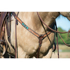 Turquoise Cross Turquoise Beaded Straight Breast Collar Dark Oil, 1.25