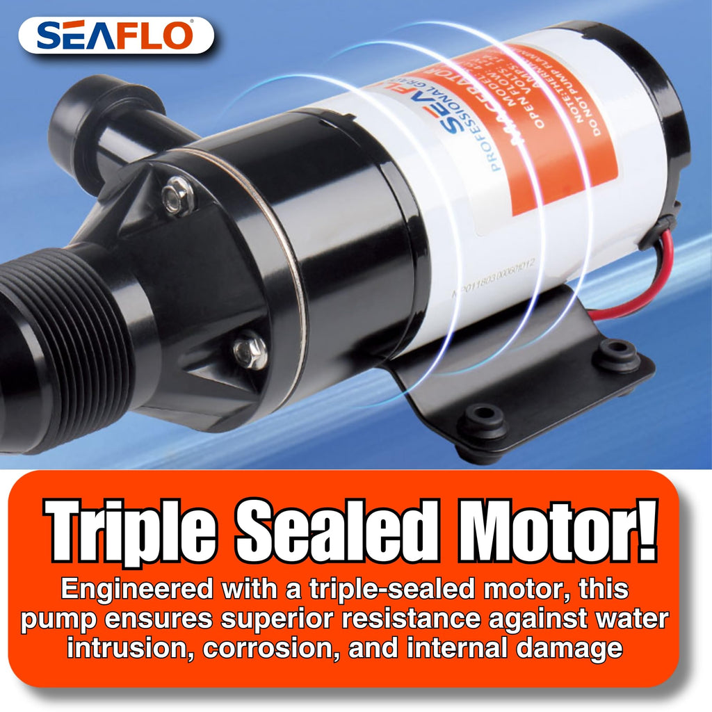 New Seaflo Macerator Pump System 12V For Rv Marine 01 Series Improved Motor