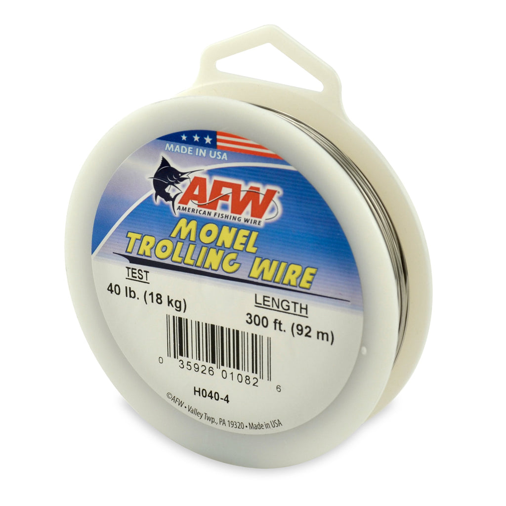 American Fishing Wire Monel Trolling Wire (Single Strand), Bright Color, 40 Pound Test, 300-Feet