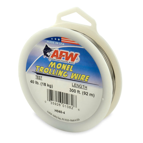 American Fishing Wire Monel Trolling Wire (Single Strand), Bright Color, 40 Pound Test, 300-Feet