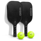 Gosports Gs1 Pickleball Paddles Set Of 2 With 2 Pickleballs - Usapa Approved Fiberglass Pickleball Paddles, Black