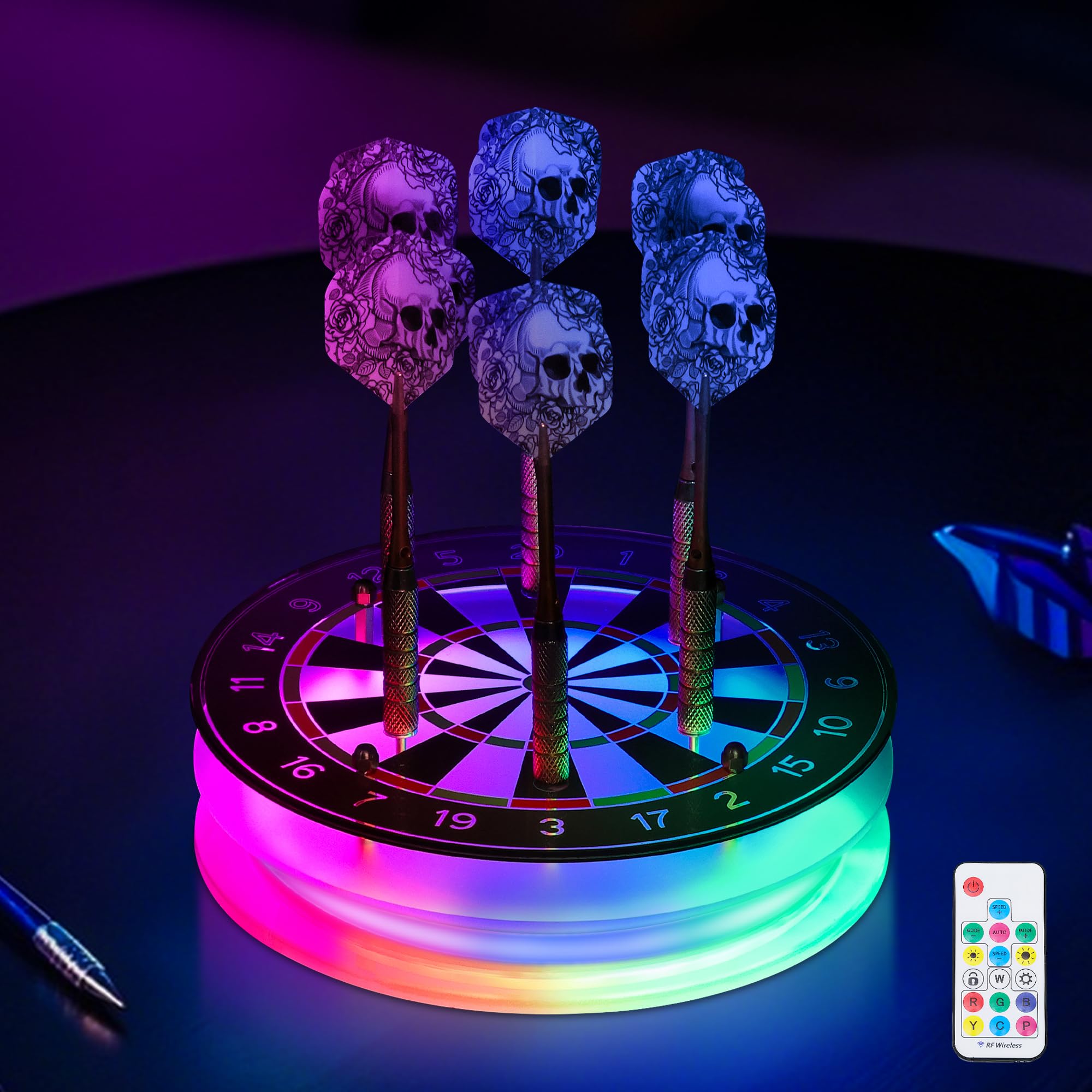 Coolgift Mart Light Up Dart Holder, Acrylic Dart Holder With Multiple Color Modes And Brightness Adjustment Function With Remote