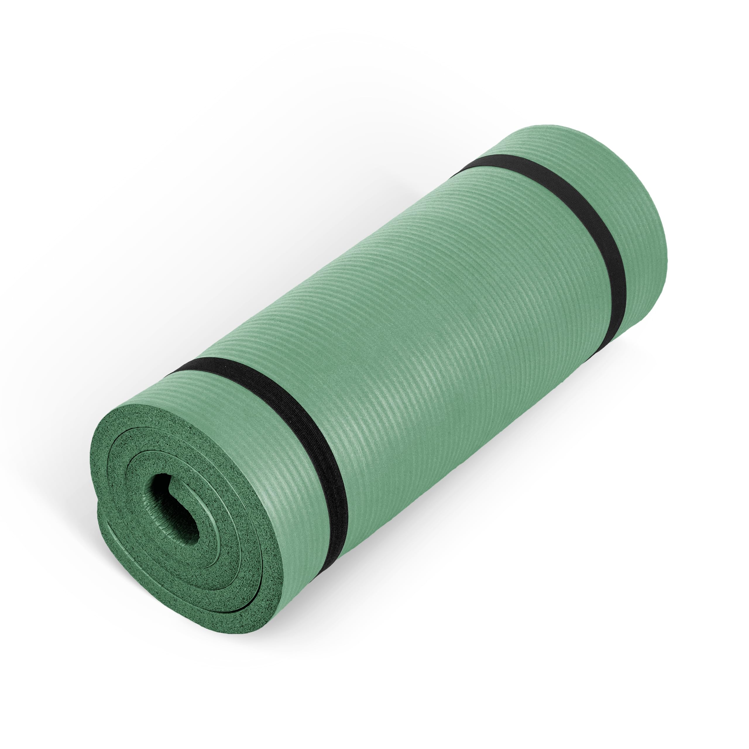 CAP Barbell Yoga Mat 1 Thick with Carrying Strap - High Density Exercise Mat for Yoga, Pilates, Stretching, Floor & Fitness Work