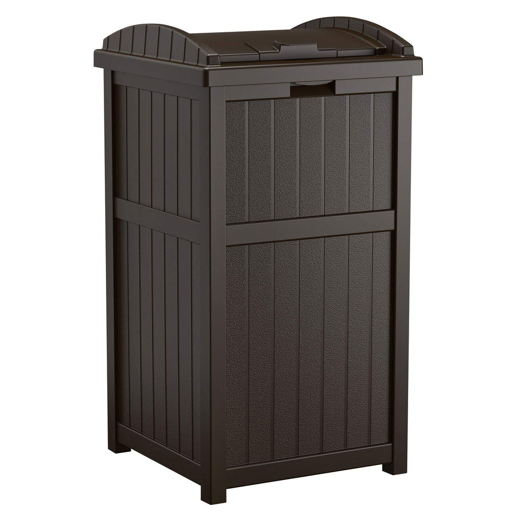 Suncast Patio Garbage Waste Trash Can Bundled W/ Patio Cooler W/ Cabinet & Wire Basket