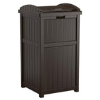 Suncast Patio Garbage Waste Trash Can Bundled W/ Patio Cooler W/ Cabinet & Wire Basket