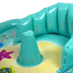 Swimschool Baby Splash Play Mat With Adjustable Canopy - Inflatable Play Pool For Babies & Infants With Backrest - Includes Baby