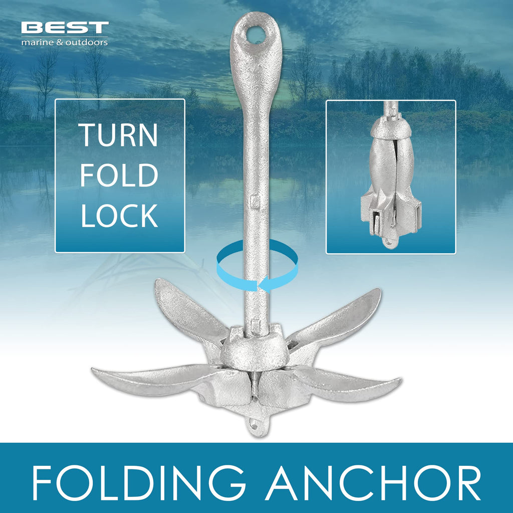 Best Marine And Outdoors Kayak Anchor, 3.5 Pound Anchor System Kit For Kayaks, Canoes, Sup Paddle Boards & Jet Skis, Fishing, Bo