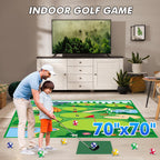 Vatos Golf Chipping Game Mat With Club, Golf Practice Mats Golf Training Mat Indoor Outdoor For Kids Adults Family, Golf Hitting
