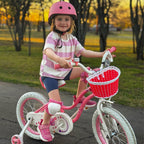 RoyalBaby Stargirl Kids Bike 12 Inch Girls Bicycle for Children with Training Wheels & Basket, Pink