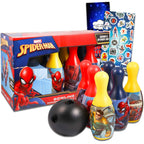Spiderman Bowling Games Activities Bundle For Toddlers, Kids - 3 Pc Marvel Superhero Bowling Set With Stickers, And More (Spider