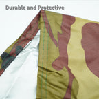 Camouflage With Silver Trim Bike Cover Fits 3 Bikes, Maveek Bicycle Cover 190T With Lock Hole Waterproof Weatherproof Dustproof