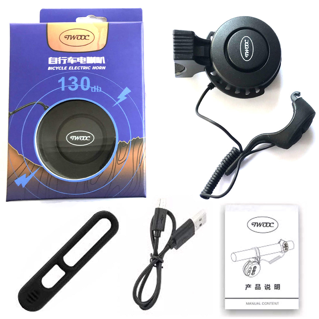 Kewayo Electric Bike Horn, Electronic Bicycle Bell 80~100 Db Waterproof Usb Rechargeable Bicycle Bell Upgrade Adjustable Volume