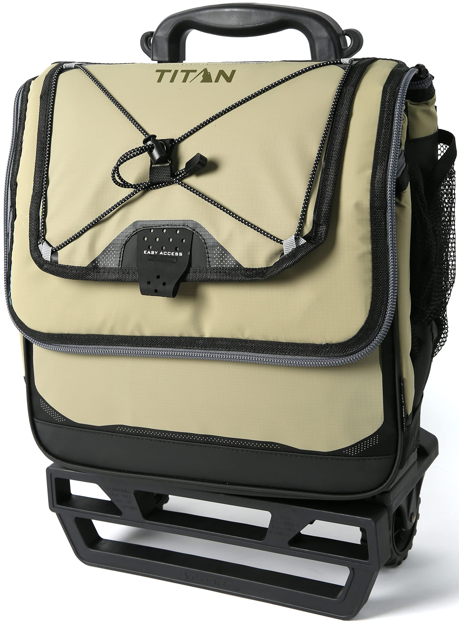 Arctic Zone Titan Deep Freeze 60 (50+10) Can Collapsible Rolling Cooler With Wheels And All-Terrain Cart, Moss