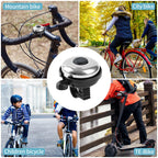 Xthuge Classic Bike Bell, Aluminum Bicycle Bell, Loud Crisp Clear Sound Bicycle Bike Bell For Adults Kids(Silver-Left Hand Use)