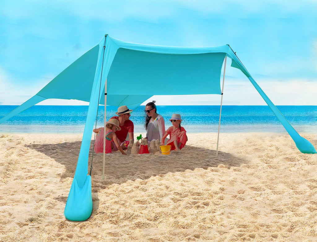 Fbsport Beach Tent Sun Shelter, Portable Beach Shade Canopy Upf50+ With Sandbags For Outdoor Family Camping, Fishing, Backyard F