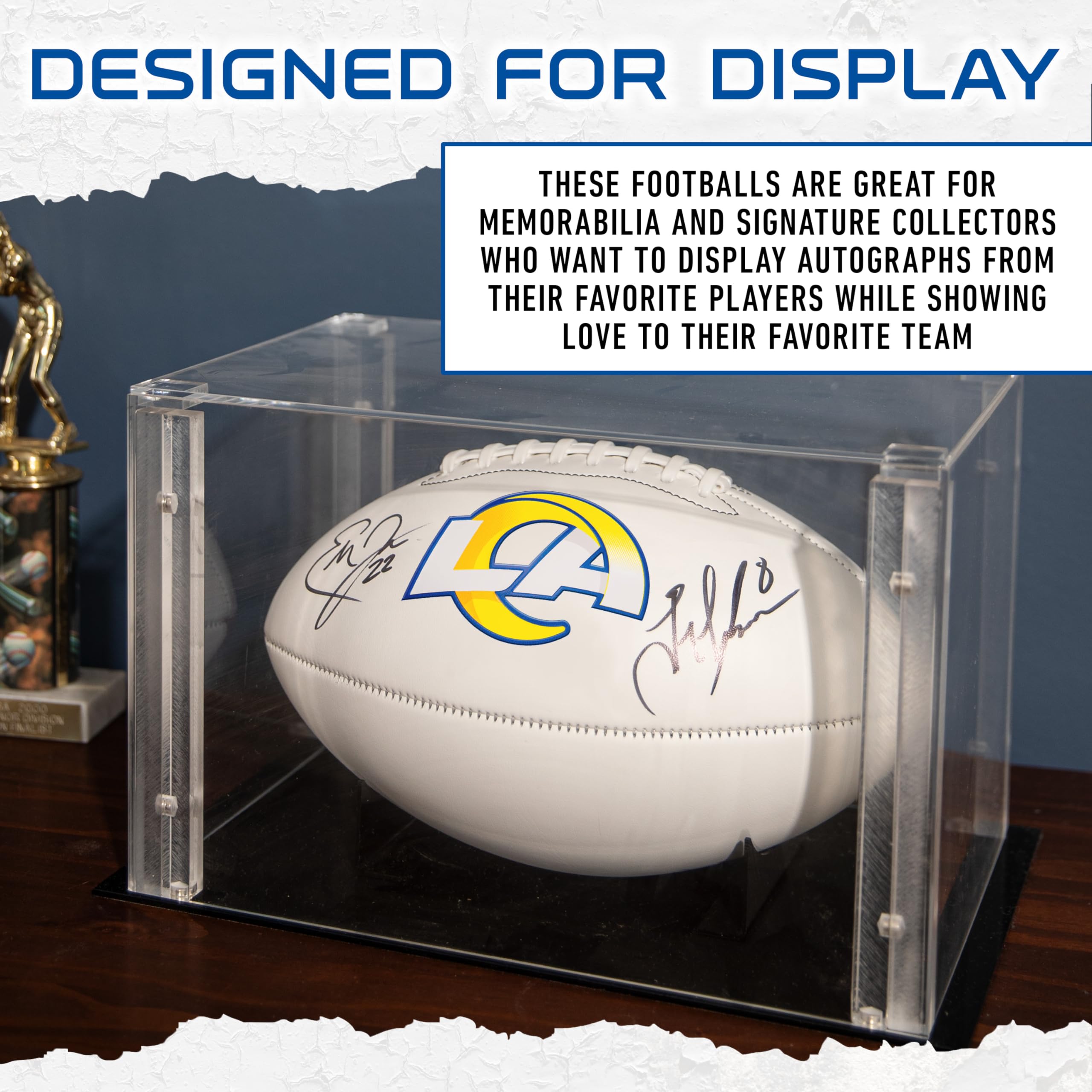 Franklin Sports Nfl Los Angeles Rams Autograph Football - Official Size White Panel Souvenir Football For Autographs + Signature