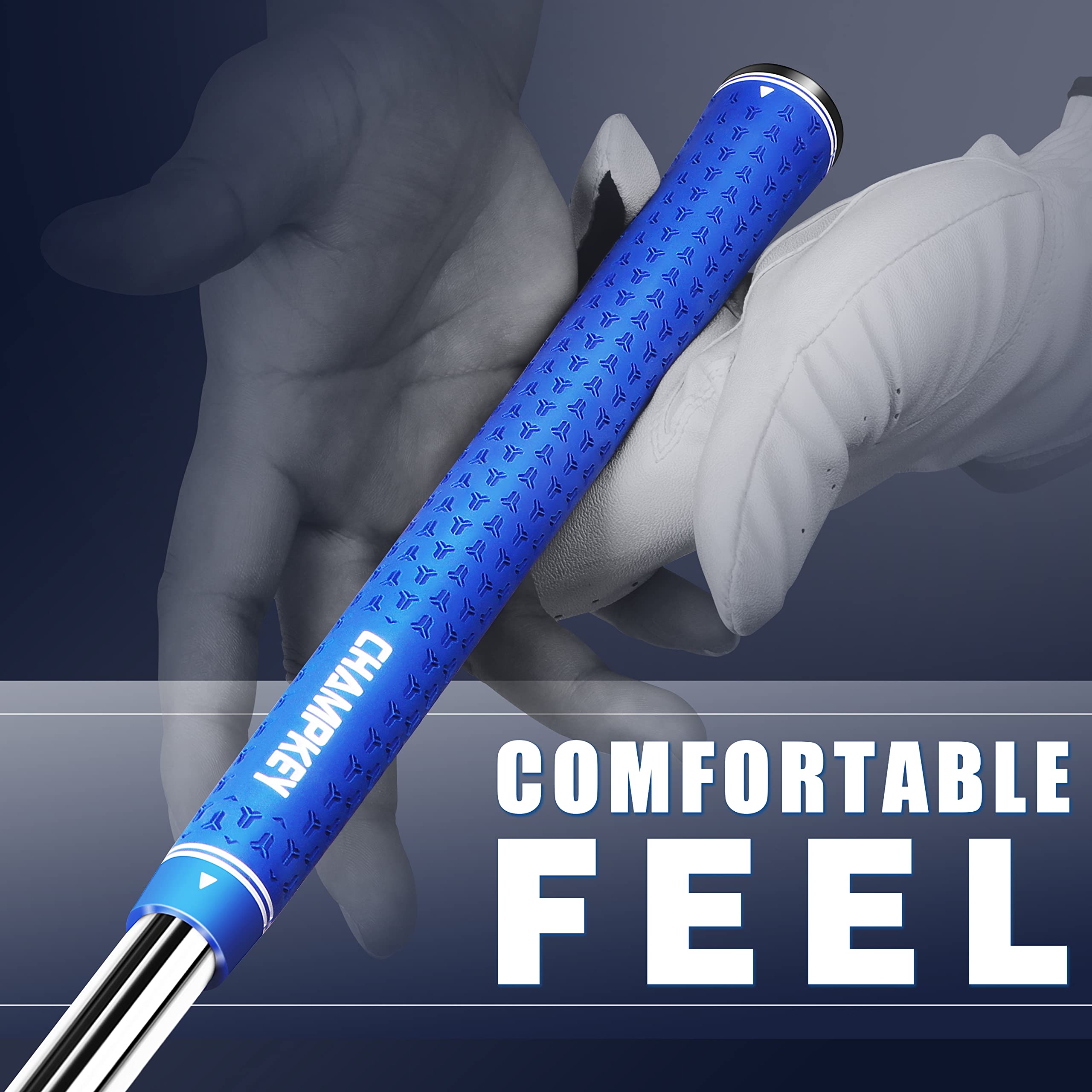 Champkey Y-Lite Golf Grips 13 Pack With All Repair Kits | All Weather Performance Golf Club Grips | High Traction Golf Rubber Gr