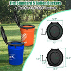 Portable Toilet Seat For 5 Gal Buckets, Camping Toilet With Lid For Adults, Snap-On Toilet Seat For Outdoor, Camping, Hiking, Em