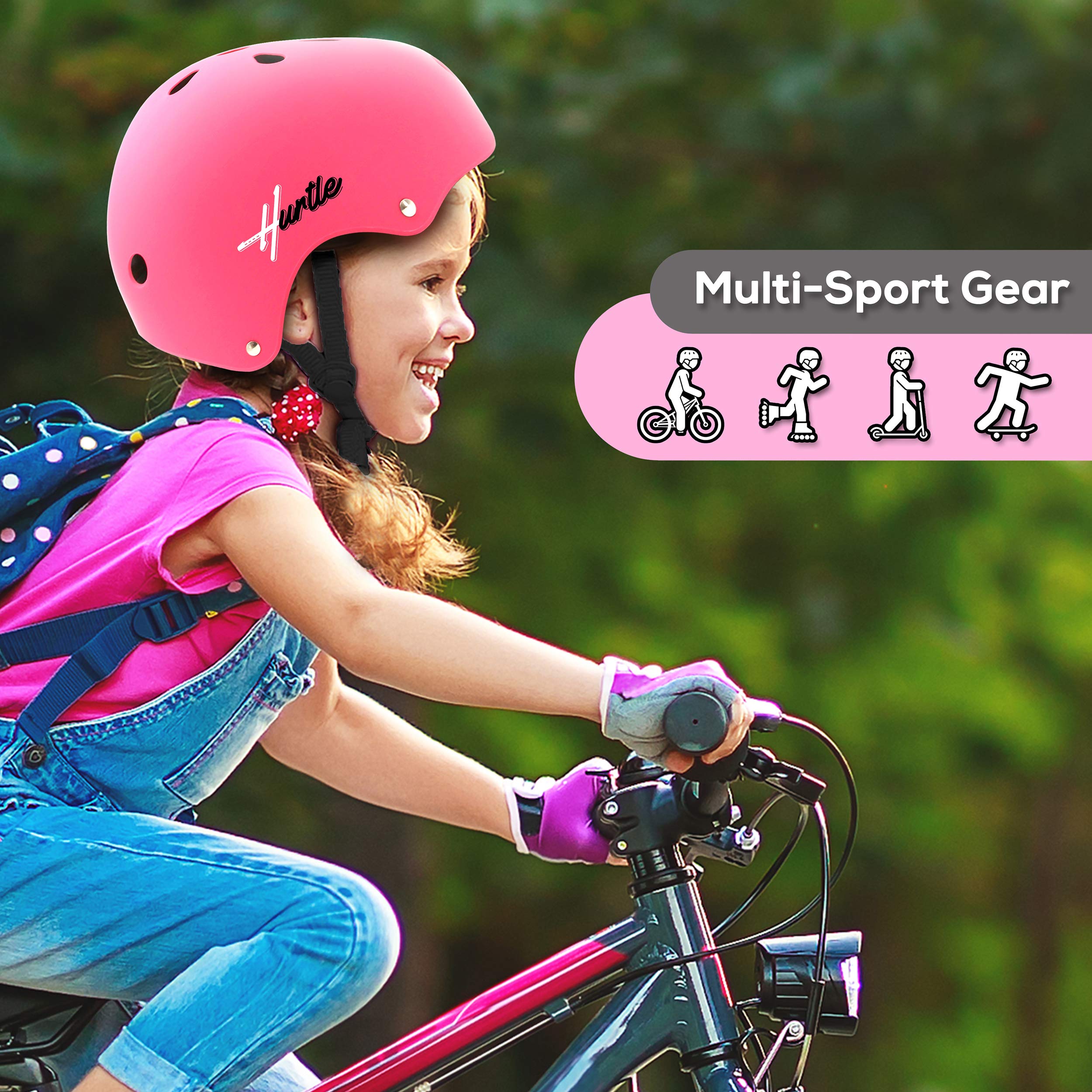 Hurtle Sports Safety Bicycle Kids Helmet-Toddler&Child Bike Helmet W/Adjust Knob,Chin Strap,Ventilation -Toddlers/Childrens Helm