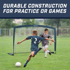 Gosports Team Tone 6 Ft X 4 Ft Portable Soccer Goal For Kids - Pop Up Net For Backyard - Navy