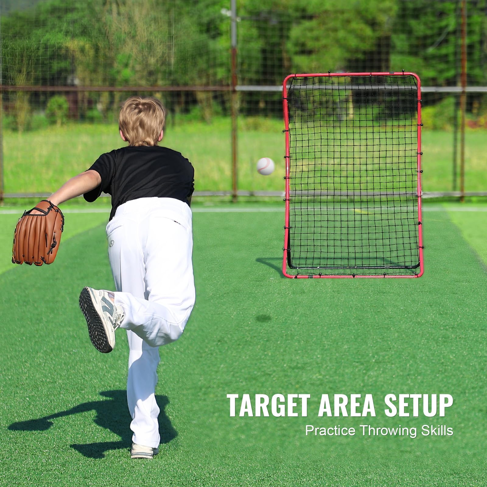 Vevor Baseball And Softball Rebounder Net 4X5.5 Ft Pitchback All Angle Fielding