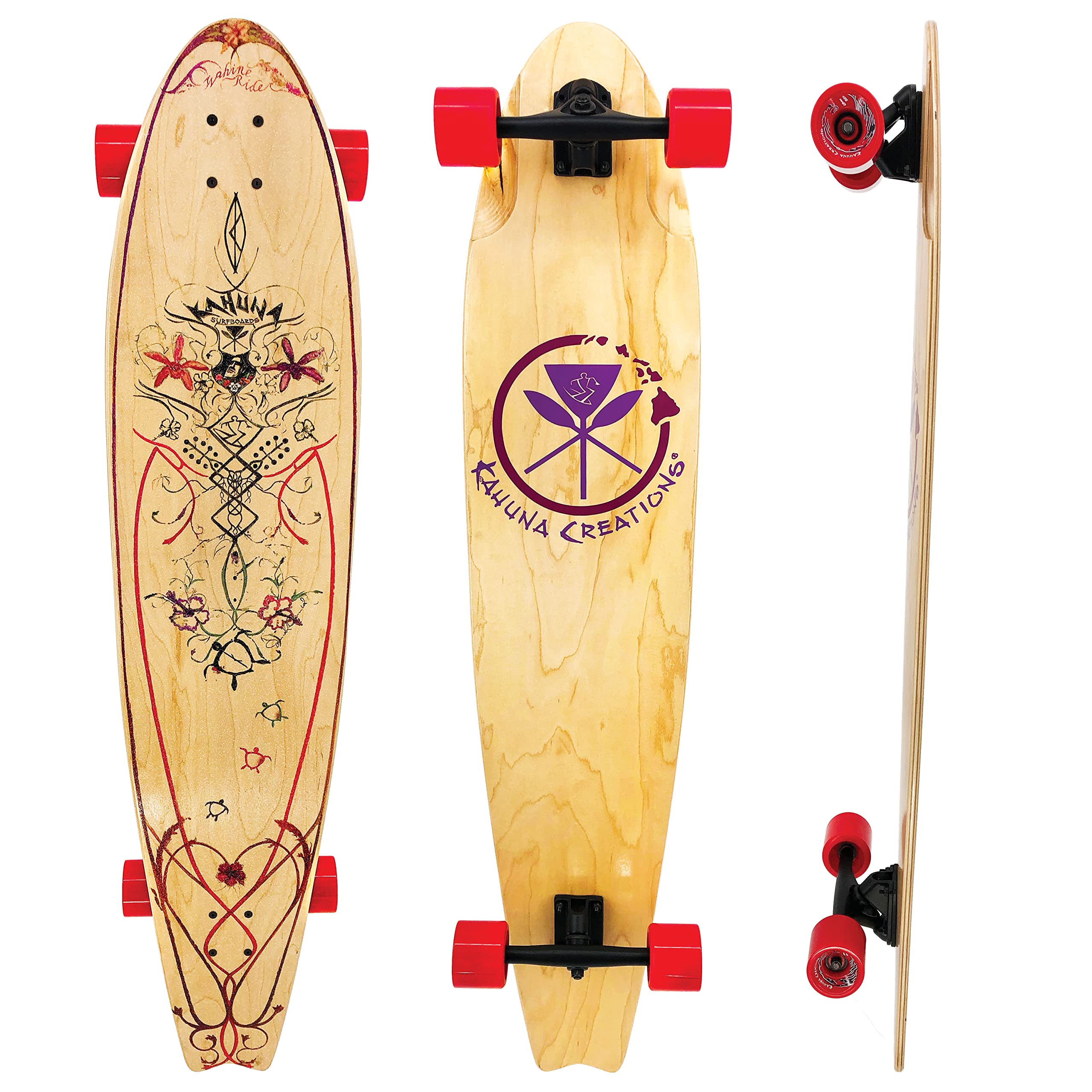 Kahuna Creations 46    Pohaku Longboard Skateboard Speed Cruiser for Cruising and Carving (Wahine)