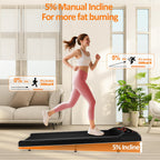 2.5HP Walking Mat with Incline pad,Under Desk Treadmill, Walking Running Pad with Remote, 3 in 1 Low Noise Small Mini Portable T
