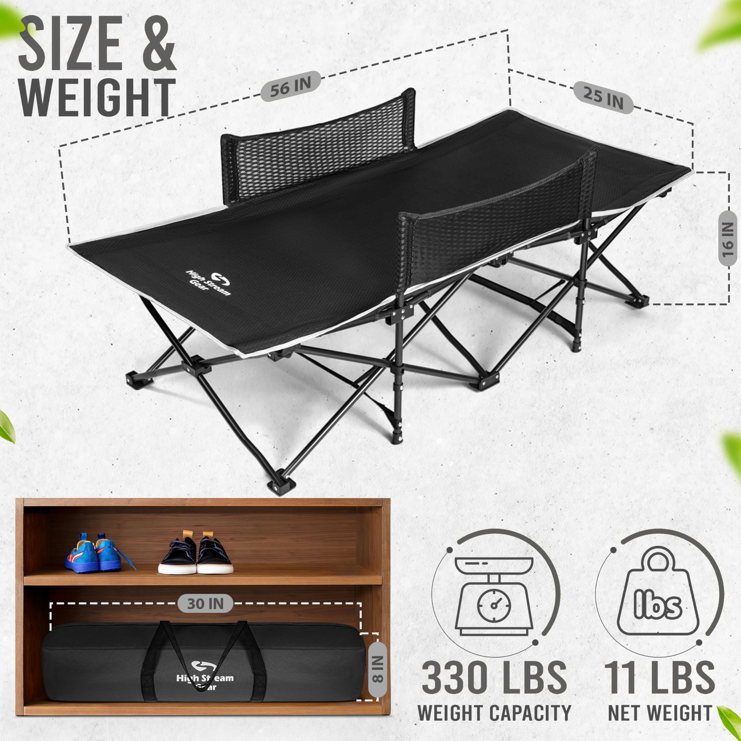 High Stream Gear Toddler Cot Bed: Kids Travel Camping And Portable Folding Cot, Great For Outdoors And Young Guests At Home. Com