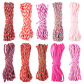 FASHEWELRY 2mm Paracord Rope, 131 FT Pastel Pink Red Thin Paracord Cords for Crafting Lanyard, Bracelet Making, Key Chain, Dog C