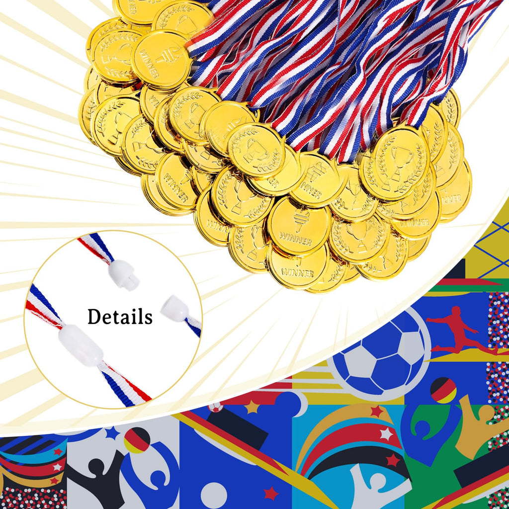 Caydo 100 Pieces Gold Medals For Kids Medals For Awards Plastic Winner Award Medals For Kids