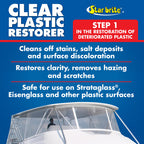 Star Brite Clear Plastic Restorer - Step 1 - Ultimate Solution For Restoring Shine & Clarity To Acrylic, Polycarbonate & Plastic