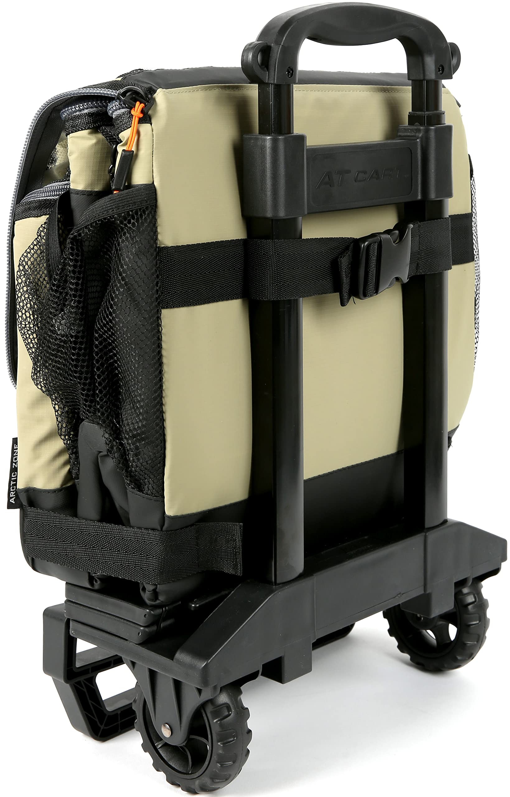 Arctic Zone Titan Deep Freeze 60 (50+10) Can Collapsible Rolling Cooler With Wheels And All-Terrain Cart, Moss