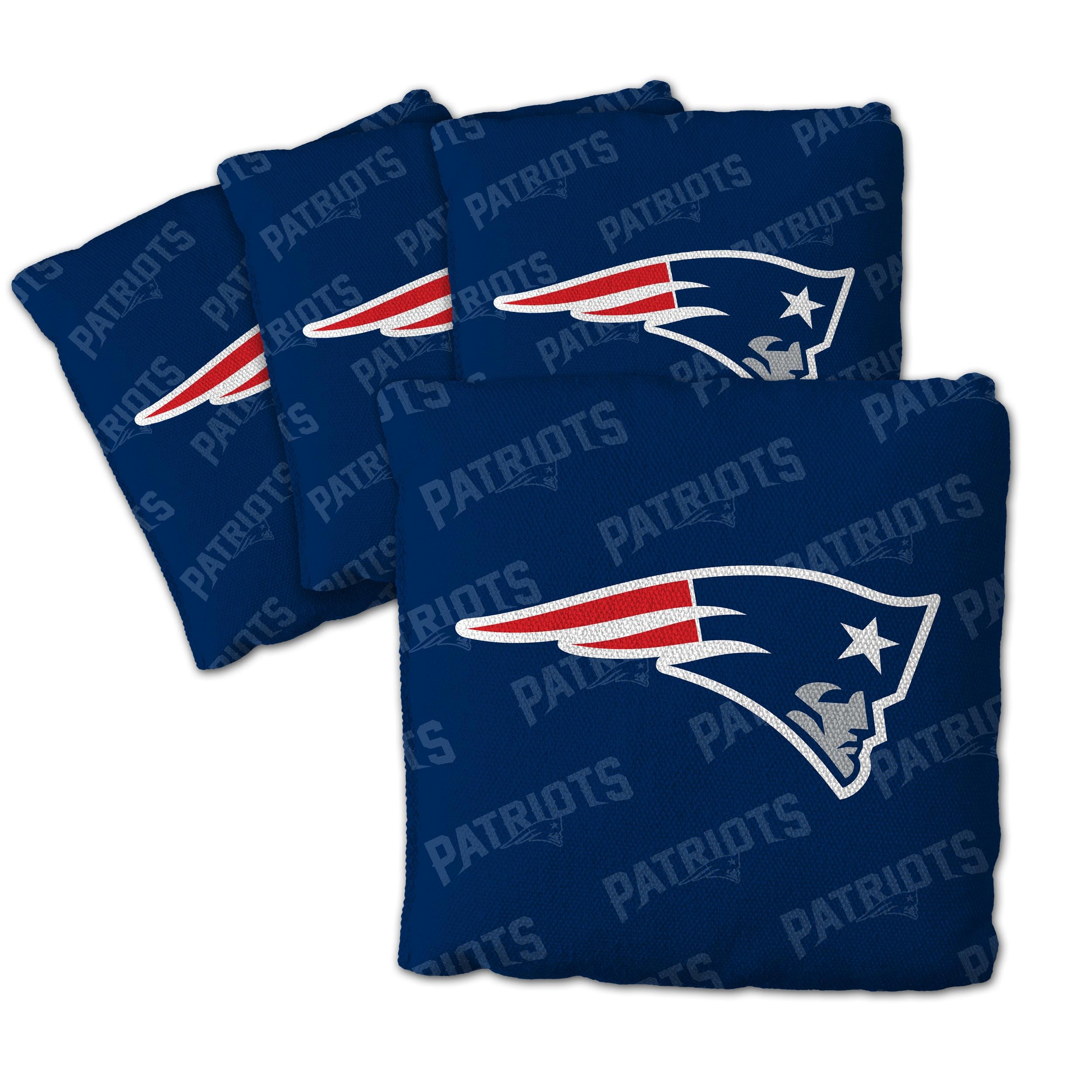 YouTheFan Officially-Licensed NFL New England Patriots Set of 4 Cornhole Bags - All Weather Regulation 6    x 6    Size - 16oz W