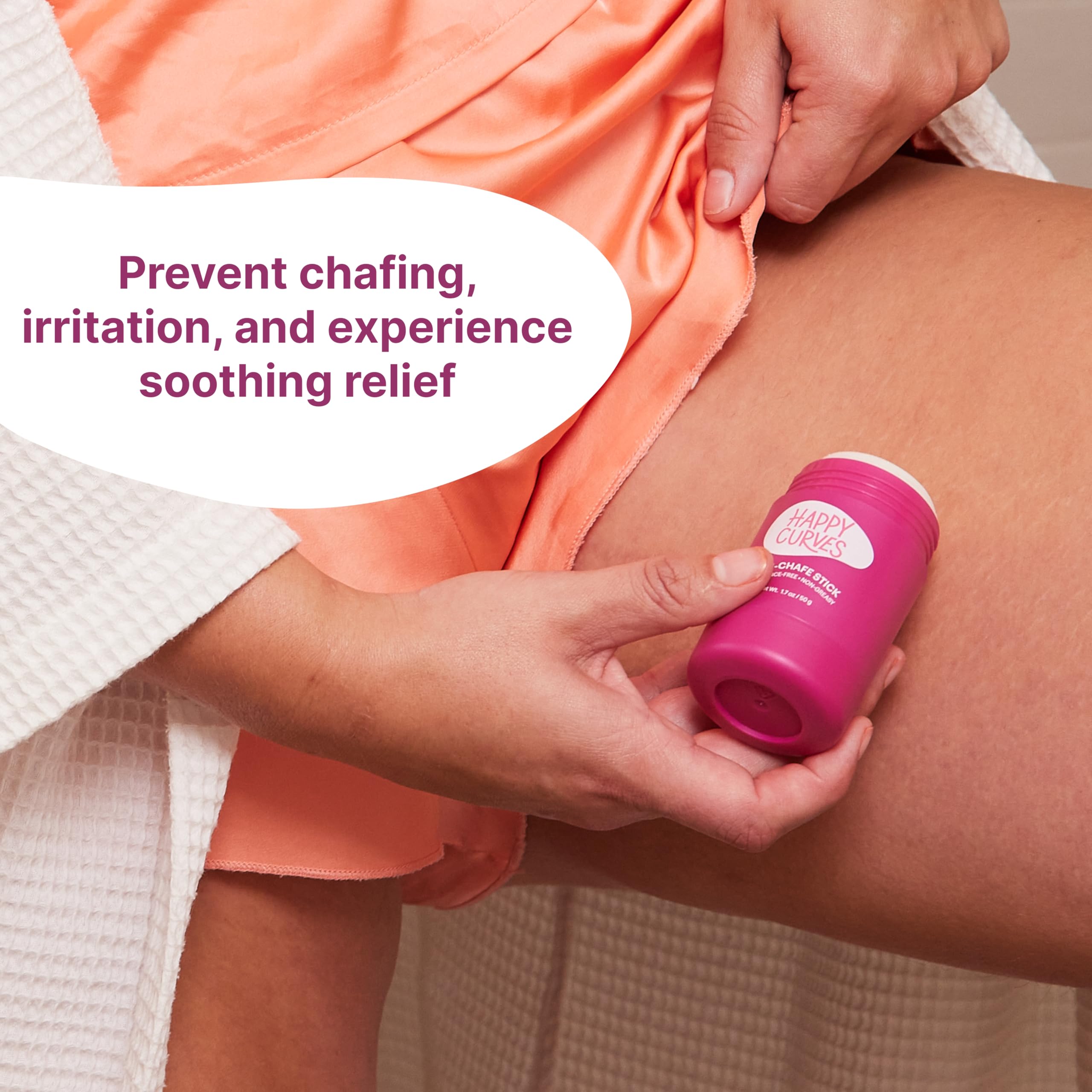 Happy Curves Anti-Chafe Stick - Chafing And Friction Defense For Women, Ideal For Thighs, Underarms And More - Thigh Rub Protect