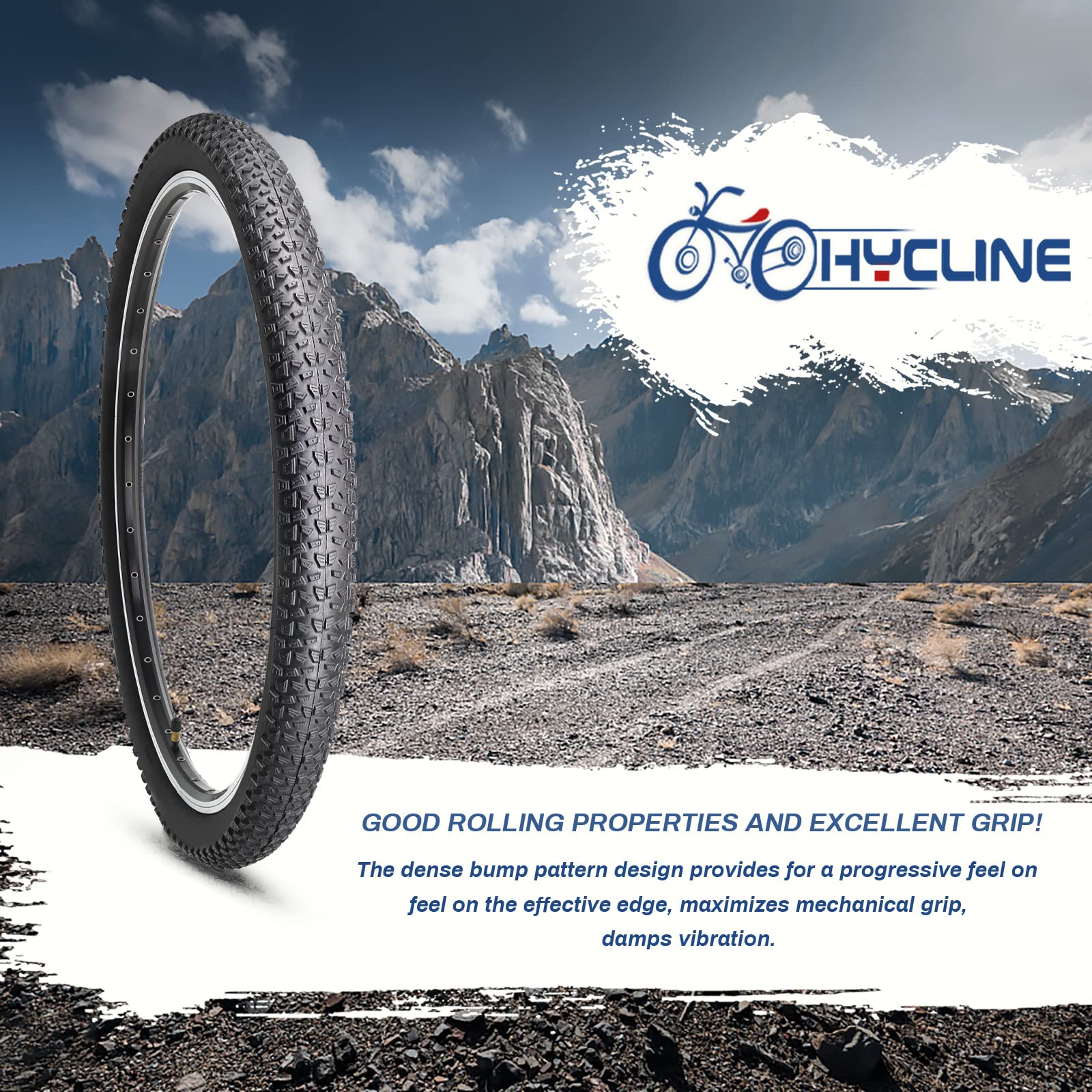 Hycline Bike Tire,27.5X2.125-Inch Folding Replacement Tire For Mtb Mountain Bicycle-Black