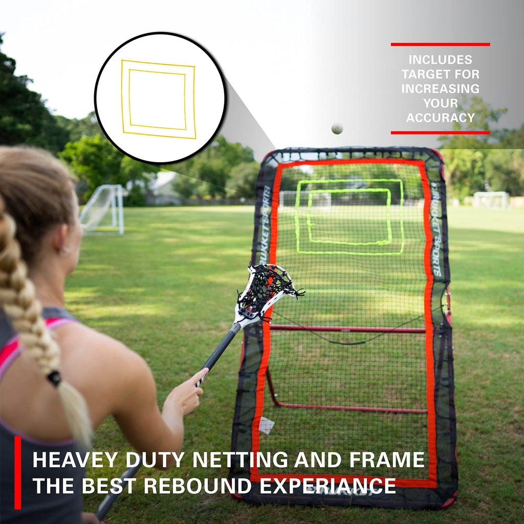 Rukket 4X7Ft Lacrosse Rebounder Pitchback Training Screen, Practice Catching, Throwing, And Shooting