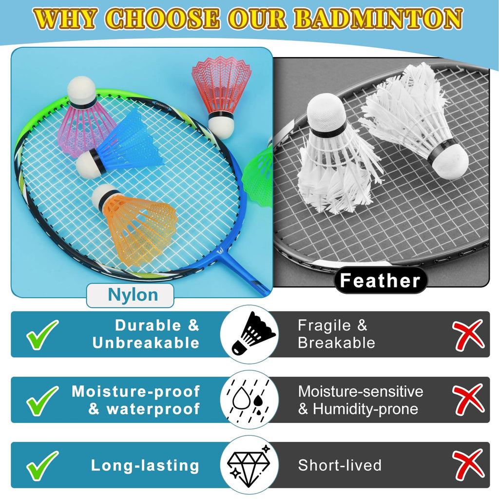Hysagtek 12 Pcs Plastic Badminton Shuttlecocks Badminton Birdie Indoor Outdoor Sport Training Badminton Birds For Ball Training