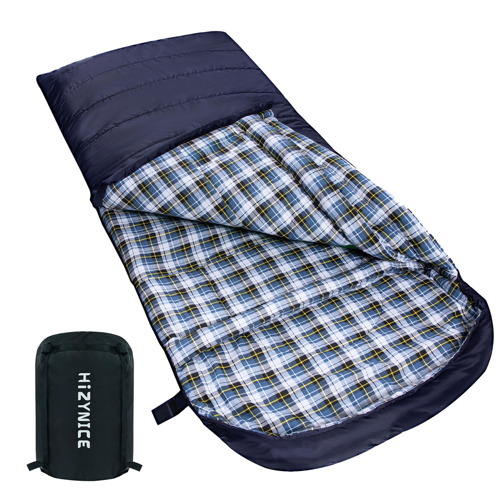 HiZYNICE Sleeping Bags for Adults Large Wide Cold Weather 20 Degree XL XXL Plus Size Oversized,Navy Blue Left Zip