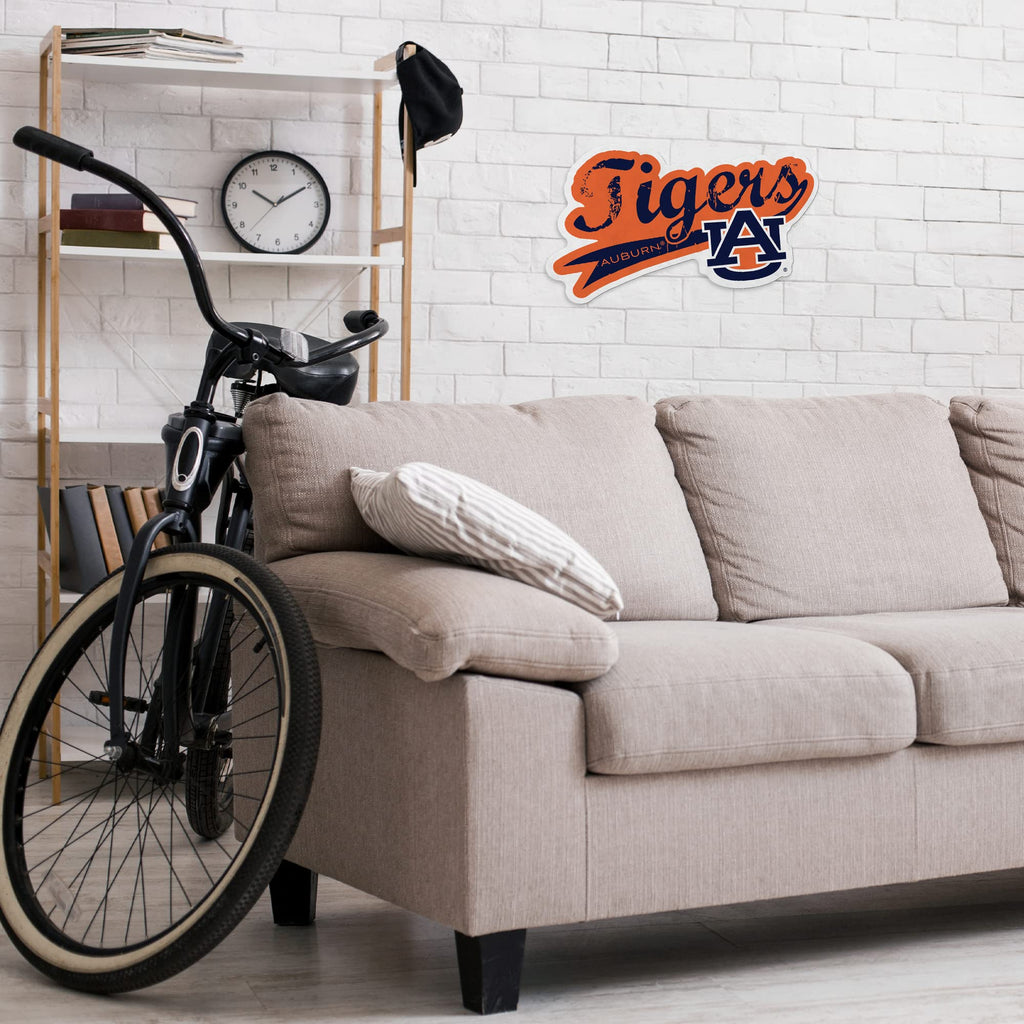Rico Industries Ncaa Auburn Tigers Distressed Shape Cut Pennant - Home And Living Room D  Cor - Soft Felt Ez To Hang 18X0.10X18