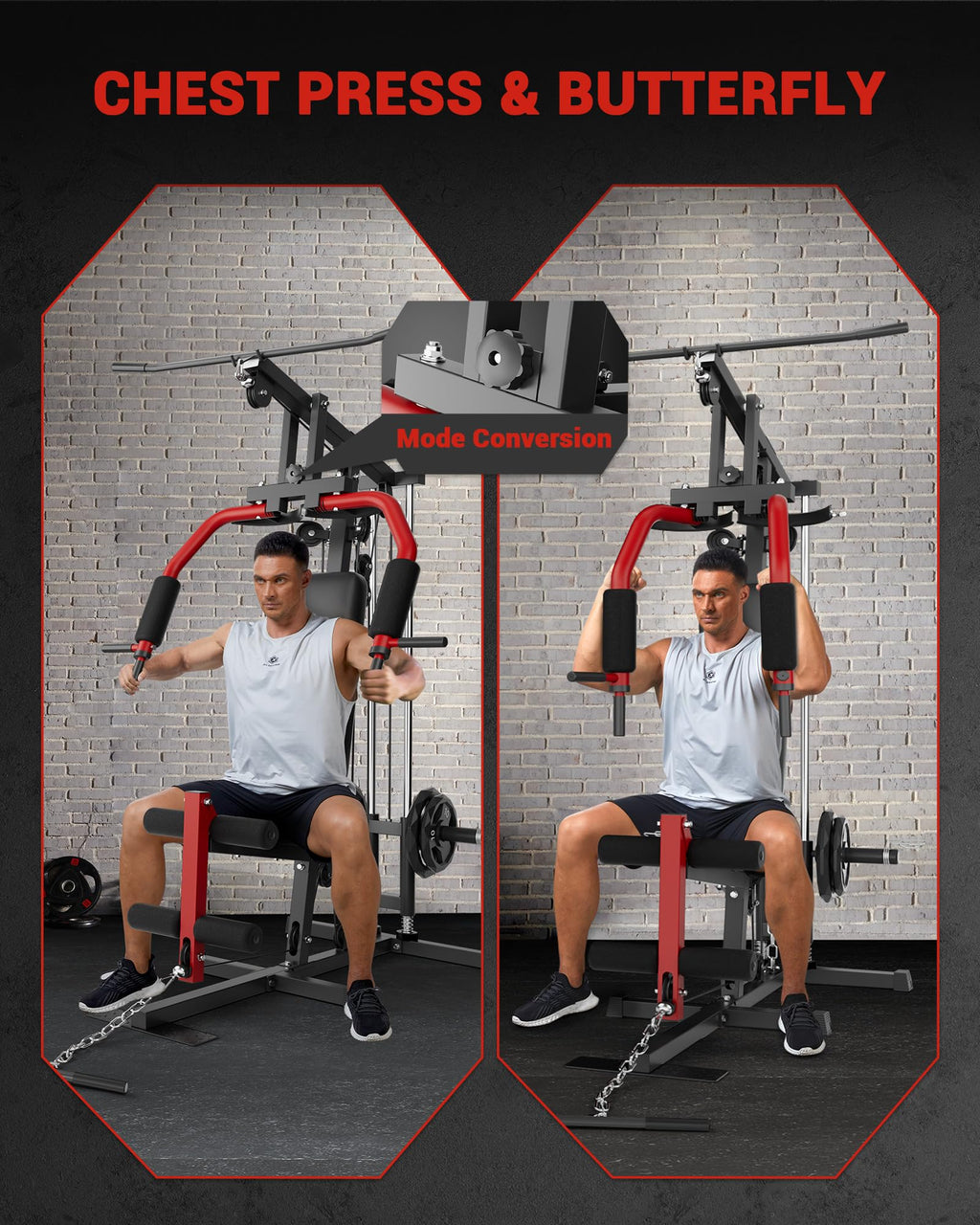 GarveeTech Home Gym Equipment, Workout Weight Machine with Cable Pulley System, 400 LBS Weight Capacity All in One Full Body Exe