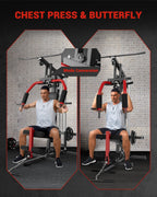 GarveeTech Home Gym Equipment, Workout Weight Machine with Cable Pulley System, 400 LBS Weight Capacity All in One Full Body Exe