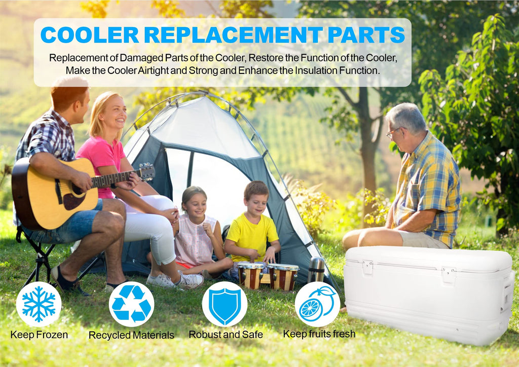 Cooler Replacement Parts Kit, Ice Chest Plastic Hinges, Latch Posts, And Screws, Threaded, And Triple-Snap Drain Plug. The Best
