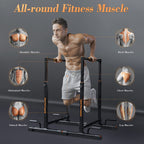 Sportsroyals Dip Bar, Adjustable Parallel Bars For Home Use, Dip Station With 6 Height Level & 1200Lbs Weight Limit